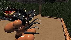 Gladiator crushes foes with massive tits ass