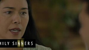 Dana Vespoli gives in to stepson temptation, riding cowgirl with big tits bouncing wildly