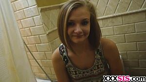 Paisley Brooks lucky stepsis slurps monster cock in hardcore homemade blowjob