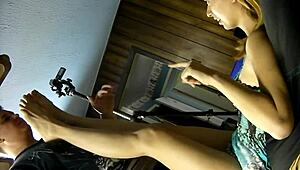 kristina lawson's sexy size ten soles smell and taste amazing on her first foot fetish adventure