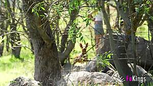 Briseida Myers gets so horny in swamp nudism, begs to fuck her petite tits outdoors now