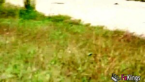 Briseida Myers gets so horny in swamp nudism, begs to fuck her petite tits outdoors now