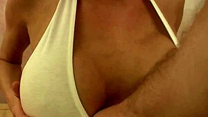wet brunette bikini babe toys her real tits pussy just for you