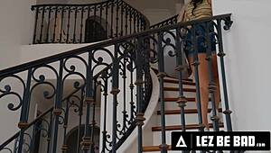 kenzie disciplines naughty maid ritchie with rough strapon face fuck