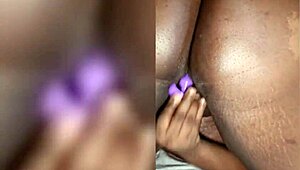 Oiled African Ebony Bbw Spreads Big Ass For Anal Dildo Ride