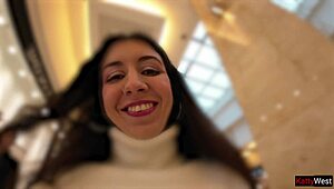 Girl soaks jeans peeing publicly in mall store 🥵👖💦