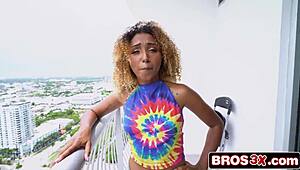 tiny black teen 18+ ebony stretched wide by gigantic white monster cock debut