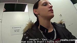 adorable czech cutie teased in supermarket then stripped for pov shag