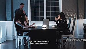 inventor blackmails sisinlaws with device forcing bent over doggystyle orgy fantasy