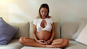 Roxy fox's extra-long tantric yoga masturbation milks her pregnant tits