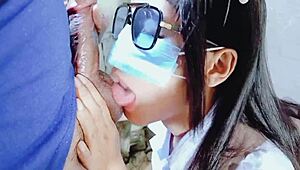 yo pinay teen gives sloppy bj to construction dude up close