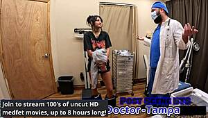 yo zombae gets her 1st gyno exam by dr tampa 😱 petite tattooed brunette spreads in latex gloves sneakers shorts backstage florida 🔥