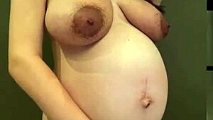 Pregnant Stepmom Bursts Out Milky Tits from Tight Red Bra!