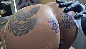 check out this milf's massive pussy lips getting stretched by huge black cock creampie surprise