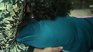 desi chubby housewife moans as husband passionately kisses her big ass in bed