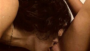 vintage hairy lesbians lick beavers in retro threesome muff diving action