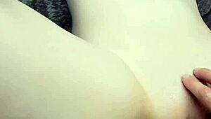 amateur babe rams huge dildo deep in her wet pussy for intense close-up orgasm