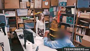 horny teen dolly leigh caught shoplifting bent over fucked rough
