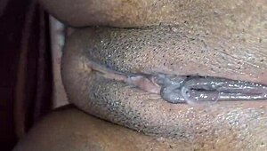 Marybombom's young mulata pussy overflows with thick cum thinks she's knocked up