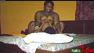 Naija's busty stepmom can't resist stepson's huge black cock sucking and riding wild. Full vid on my profile!