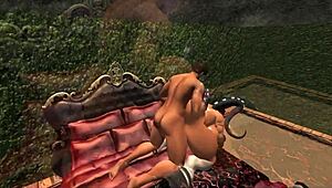 Gladiator crushes foes with massive tits ass