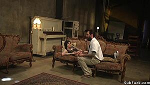 Ready for this alt slut's tight ass double penetrated in bondage gangbang?