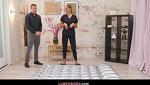 Gizelle Blanco slides into hot oiled erotic massage for total bliss