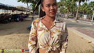 johntronx films tiny thai teen's petite waist bending for deep creampie fucks