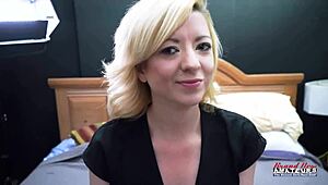 watch lovely skinny blonde keyton take anal creampie after rimjob domination