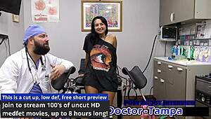 yo zombae gets her 1st gyno exam by dr tampa 😱 petite tattooed brunette spreads in latex gloves sneakers shorts backstage florida 🔥