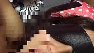 blindfolded young wife licks cock bondage oral service