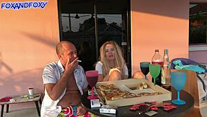 Naughty 18 Girl Fucks Dads Friend Doggy Cum Mouth Behind Back!