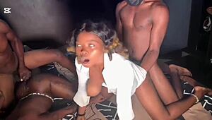 Home alone with friend's girlfriend turns into fat bbw 4some fuck!