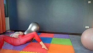 Nude Yoga in Leotard Drives Me Wild with Regina Noir's Athletic Strips