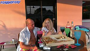 Naughty 18 Girl Fucks Dads Friend Doggy Cum Mouth Behind Back!