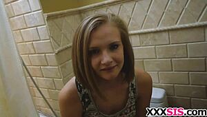 Paisley Brooks lucky stepsis slurps monster cock in hardcore homemade blowjob