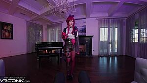 i'm that skinny kafka babe riding caelus's huge cock in vr honkai star rail cosplay parody