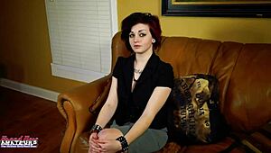 Inked busty coed marcie deepthroats then bends for wild tattooed pussy pound