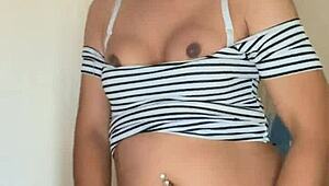 check out this transsexual with those small perky tits looking so damn tempting