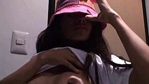 Hot Carina 18 Fingers Her Juicy Pussy In The Comfort Room!