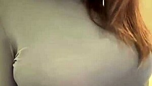 Pregnant Stepmom Bursts Out Milky Tits from Tight Red Bra!