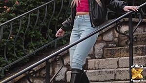 Nathalie and Luth Blonde FFm Toy Threesome in Stockings