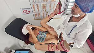 wife cheats on hubby with gyno doc while cuck waits outside