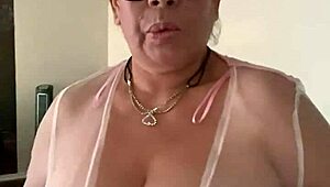 guy gropes hot babe's massive tits in steamy closeup action