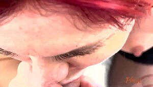 inna's wet pantyhose legs spread as she masturbates then deepthroats cock