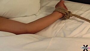 Helpless cute Asian babe Lisa Mai's sexy tits pussy drilled bound squirting orgasm machine