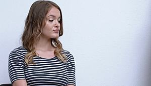 naughty teen sneaks cock suck from horny office cop