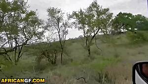 Ever wonder how that super tight ebony pussy handles a big cock in a camper?