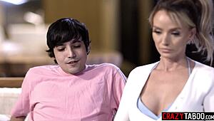 big tits milf stepmom pristine edge rides stepson's monster cock rough