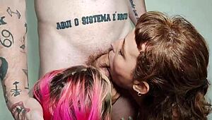 we dive into hot bareback threesome action with wet asses monster cocks and passionate gay kissing